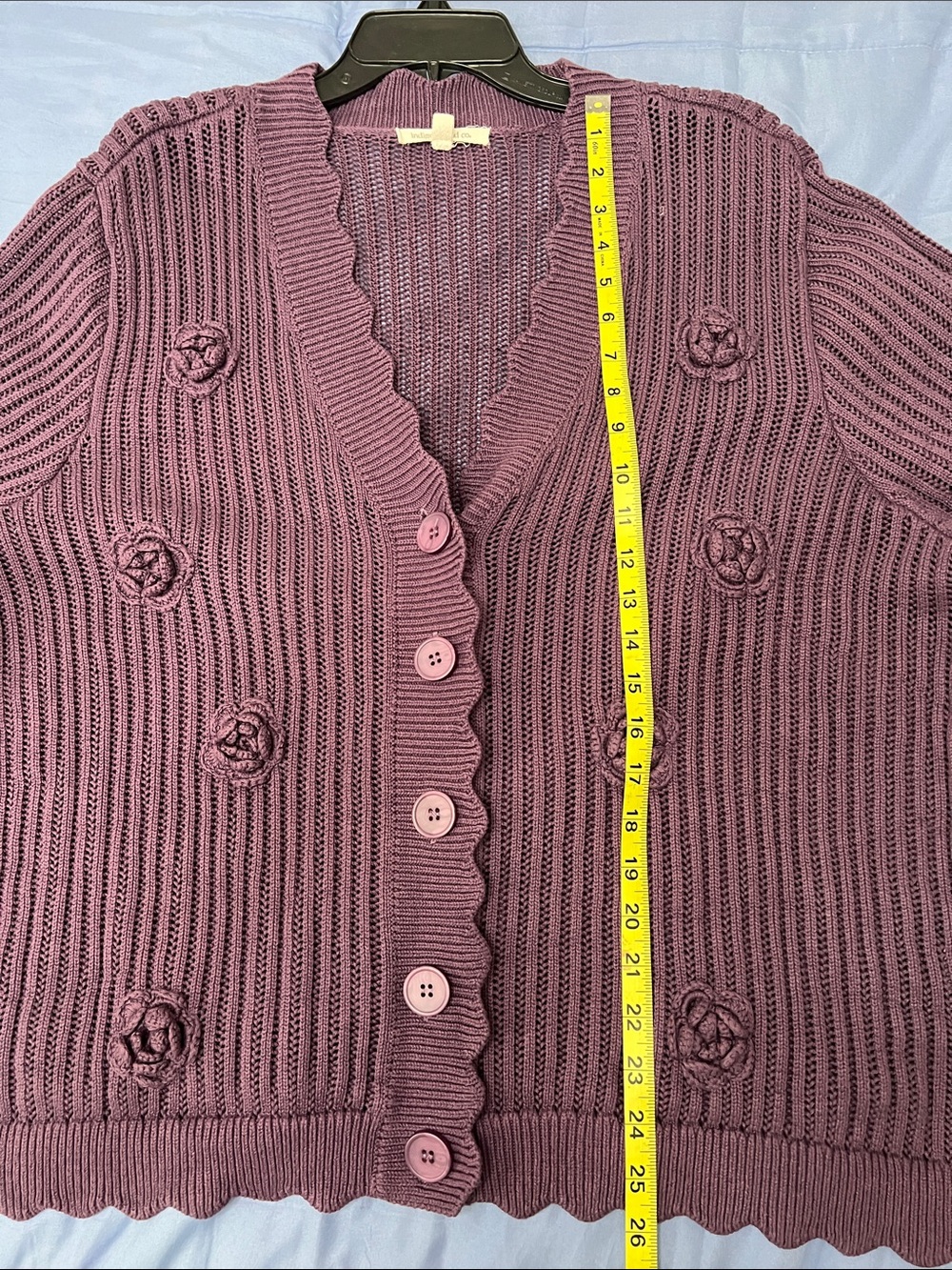 Indigo Thread Co. Purple Women's Button-Front Knit Cardigan Sweater - Picture 8 of 9